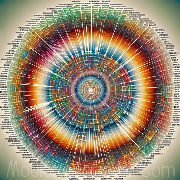 Imagen de un gráfico con los 100 apellidos españoles más comunes y su significado.