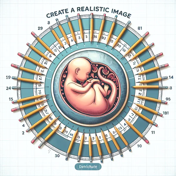 Gráfico que muestra cuántos meses son equivalentes a 24 semanas de embarazo.