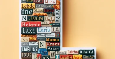 Collage de letras L con nombres populares y únicos para niños en una amplia variedad de estilos y orígenes.