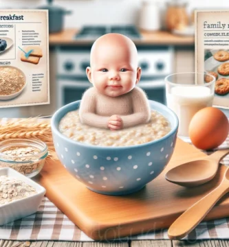 Desayuno de avena para bebé y recetas familiares fáciles de preparar.