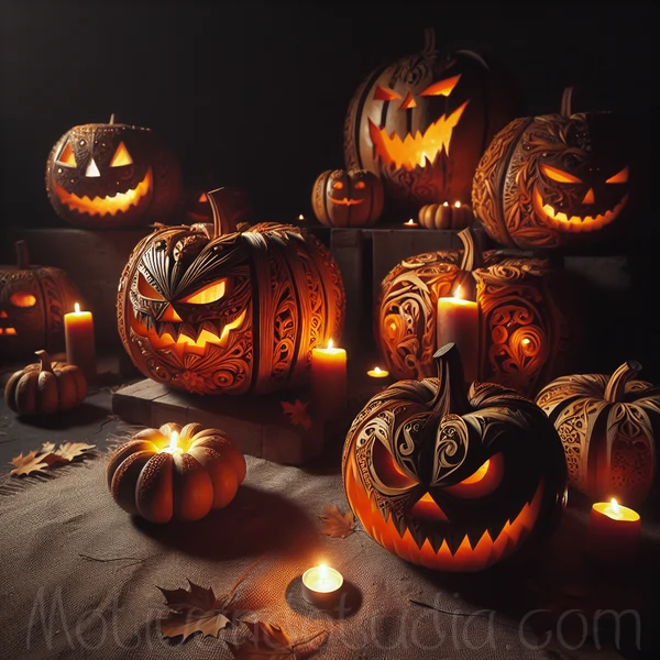 Calabazas decoradas con creatividad para Halloween.