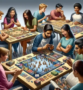 Jóvenes disfrutando de una partida de juegos de mesa