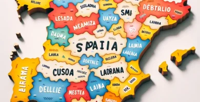 Mapa de España con nombres de bebés más populares según cada región