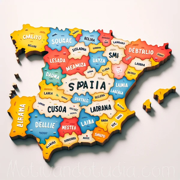 Mapa de España con nombres de bebés más populares según cada región