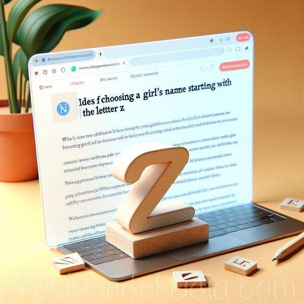 Imagen de un artículo web con el título 'Ideas para elegir un nombre de niña que comience con la letra Z'.
