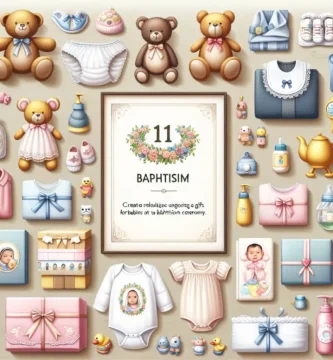 Imagen que destaca 11 regalos originales para bebés en un bautizo.