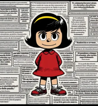 Imagen de Mafalda acompañada de un collage con las 29 mejores frases sobre la vida