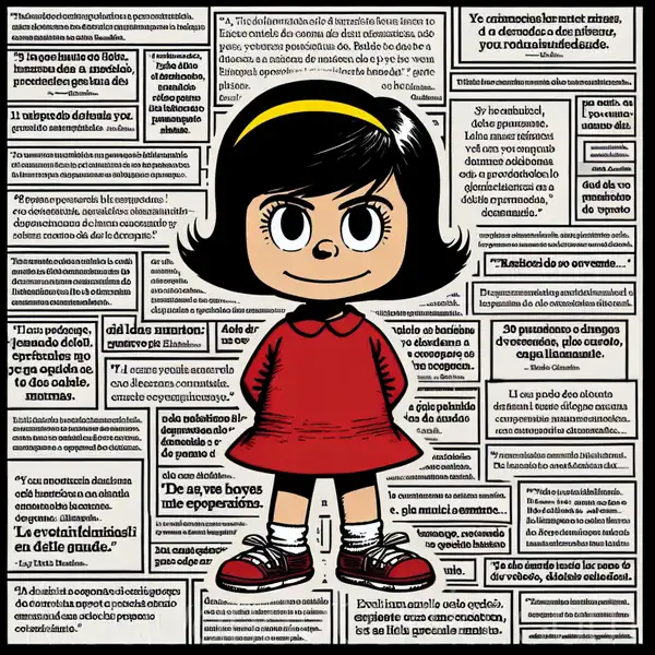 Imagen de Mafalda acompañada de un collage con las 29 mejores frases sobre la vida