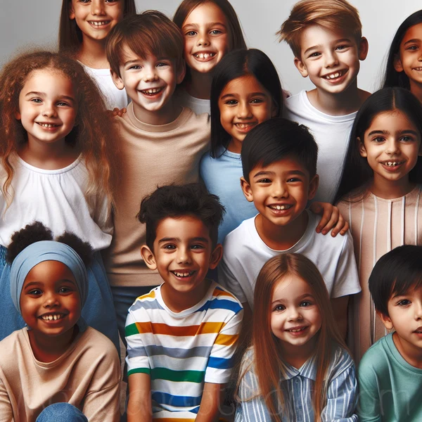 Imagen representando a un grupo de niños sonrientes, simbolizando la amistad y camaradería.