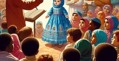 Imagen ilustrativa que representa el origen y la popularidad de la canción infantil 'Tengo una muñeca vestida de azul'.